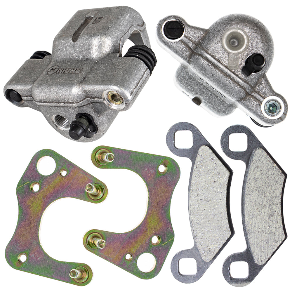 Front Brake Calipers & Pads Set for zOTHER Polaris Xplorer Xpedition Worker Trail 1910682 NICHE MK1001246