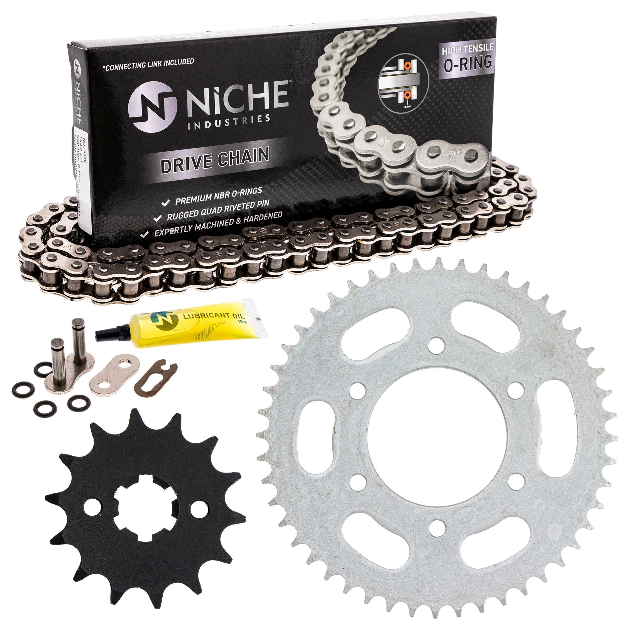 Drive Sprockets & Chain Kit for Kawasaki RM80 RM125 RM100 Eliminator 92057-0663 92057-0642 NICHE MK1004491