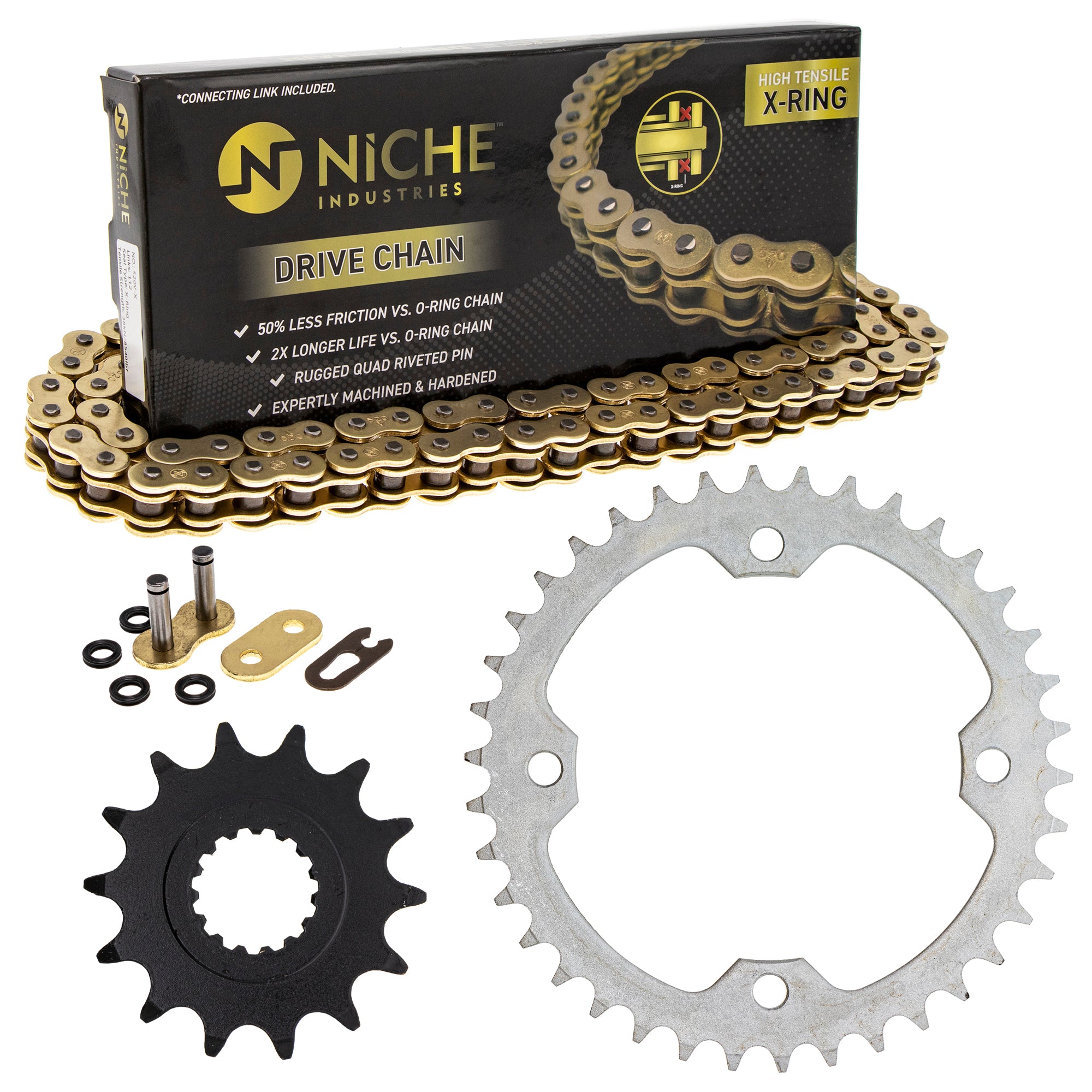 Drive Sprockets & Chain Kit for zOTHER YFZ450R YFZ450 Raptor 519-KCS1251K-K001 NICHE MK1004779