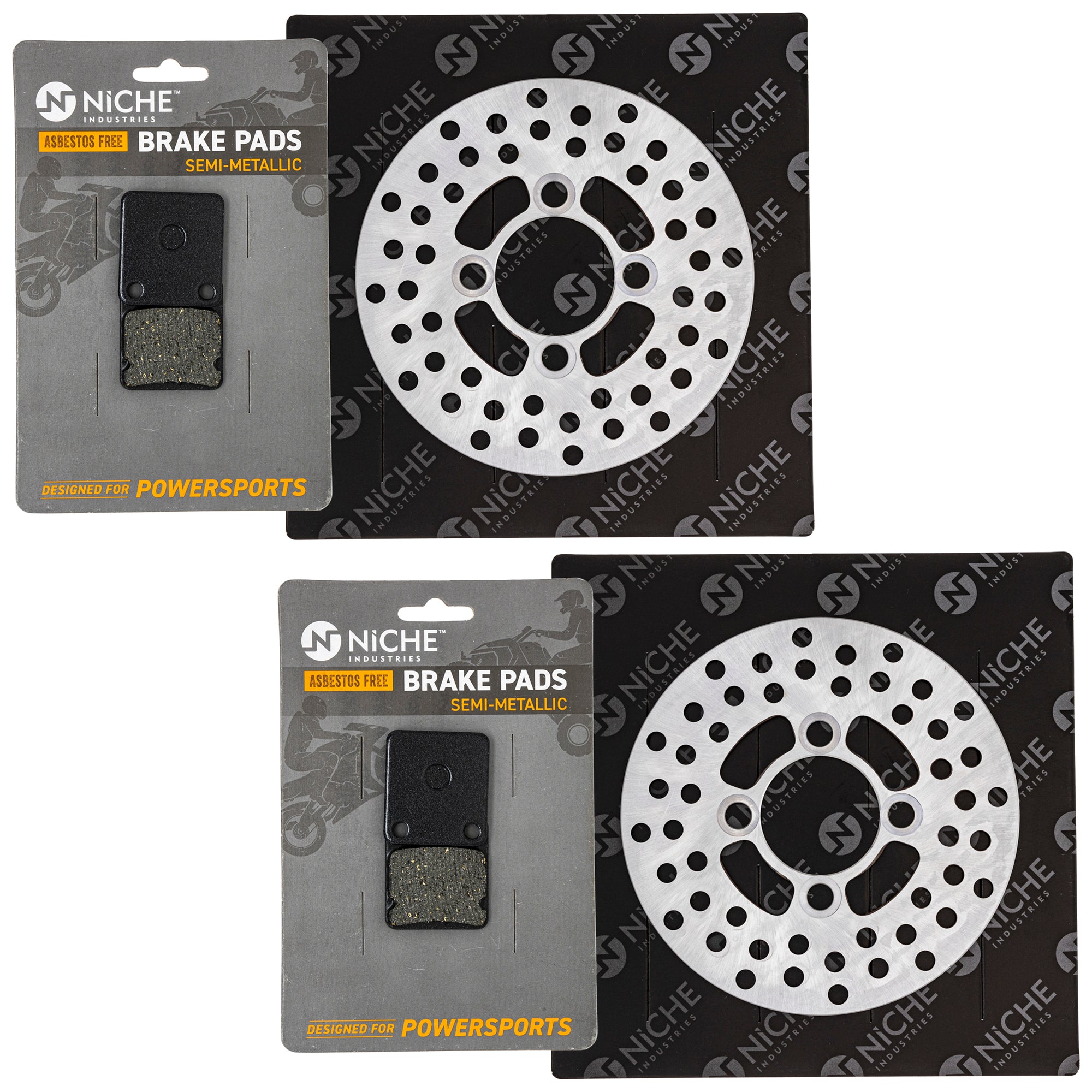 Front Brake Rotors and Pads Kit for zOTHER Polaris Warrior Bruin Blaster Bear NICHE MK1006489