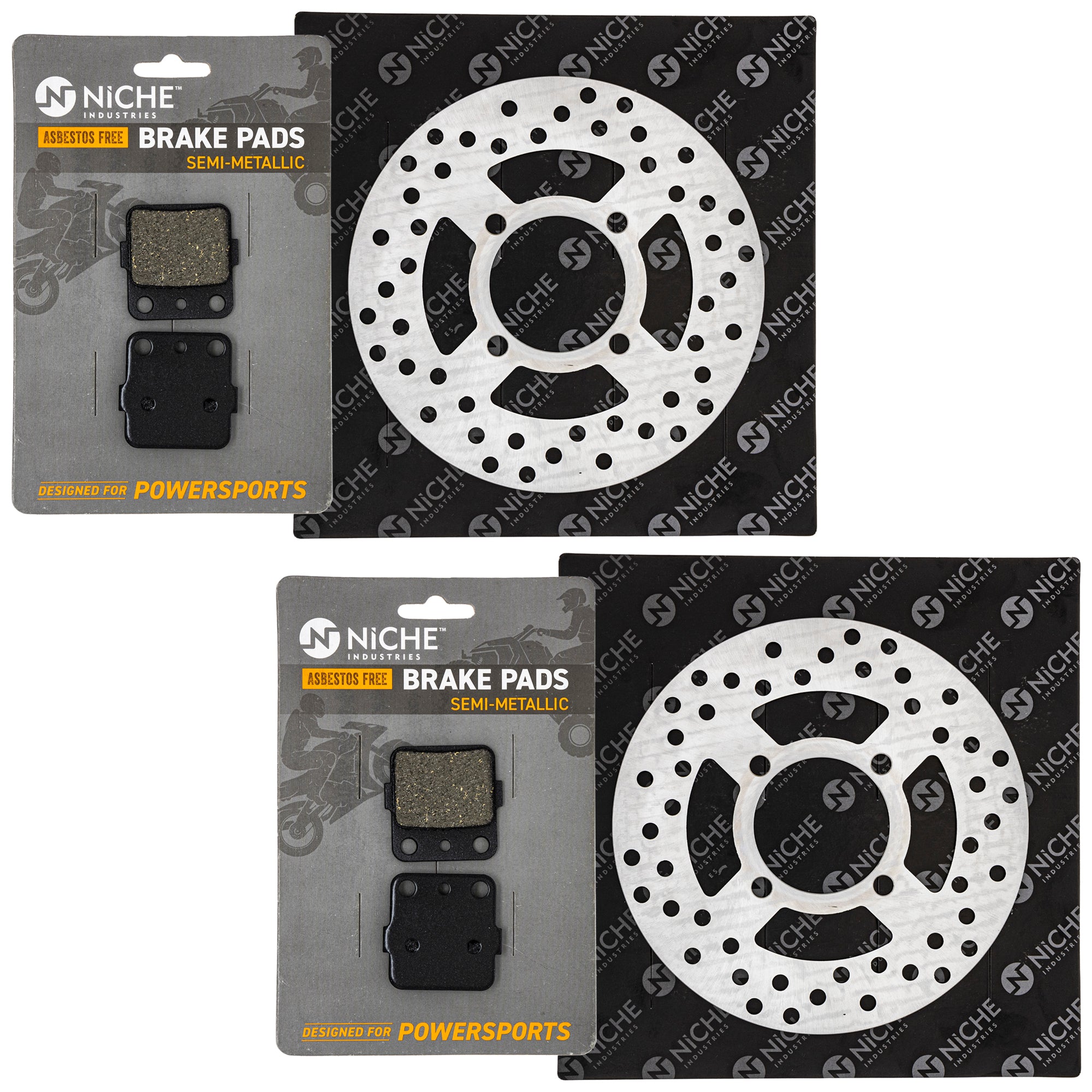 Front Brake Rotors and Pads Kit for zOTHER BMW Arctic Cat Textron Grizzly 06435-HP7-A01 NICHE MK1007219