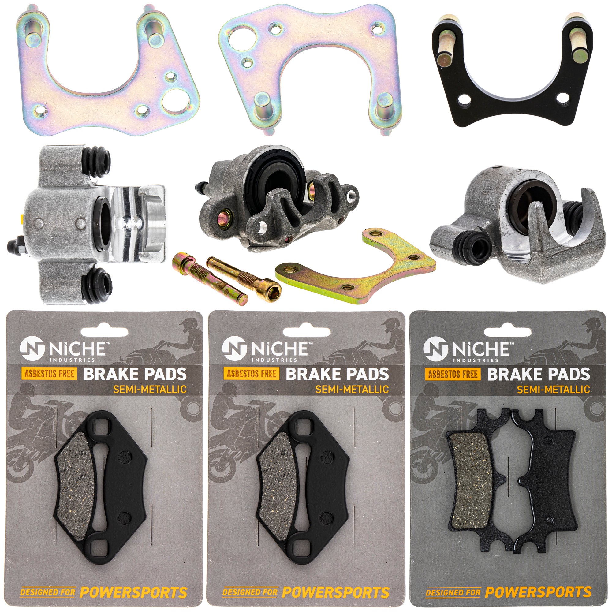 Brake Rebuild Kit Calipers & Pads (3) for zOTHER Polaris GEM Sportsman NICHE MK1008212