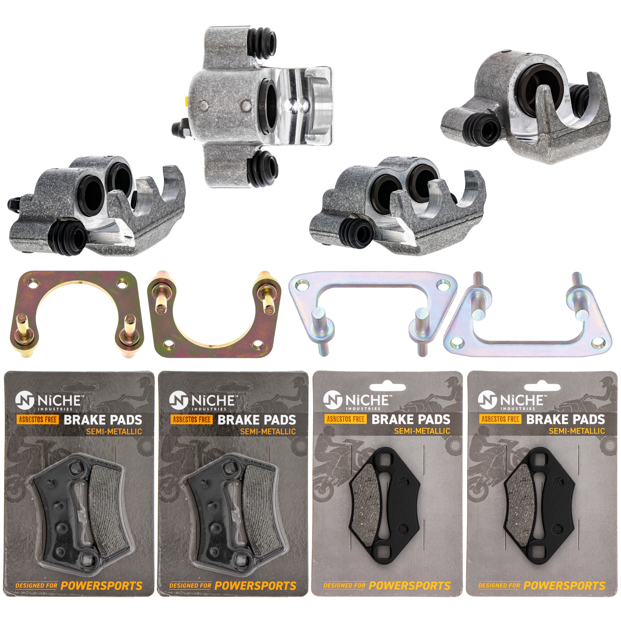 Brake Calipers & Pads Kit (4) Front/Rear for zOTHER Polaris GEM RZR NICHE MK1008219