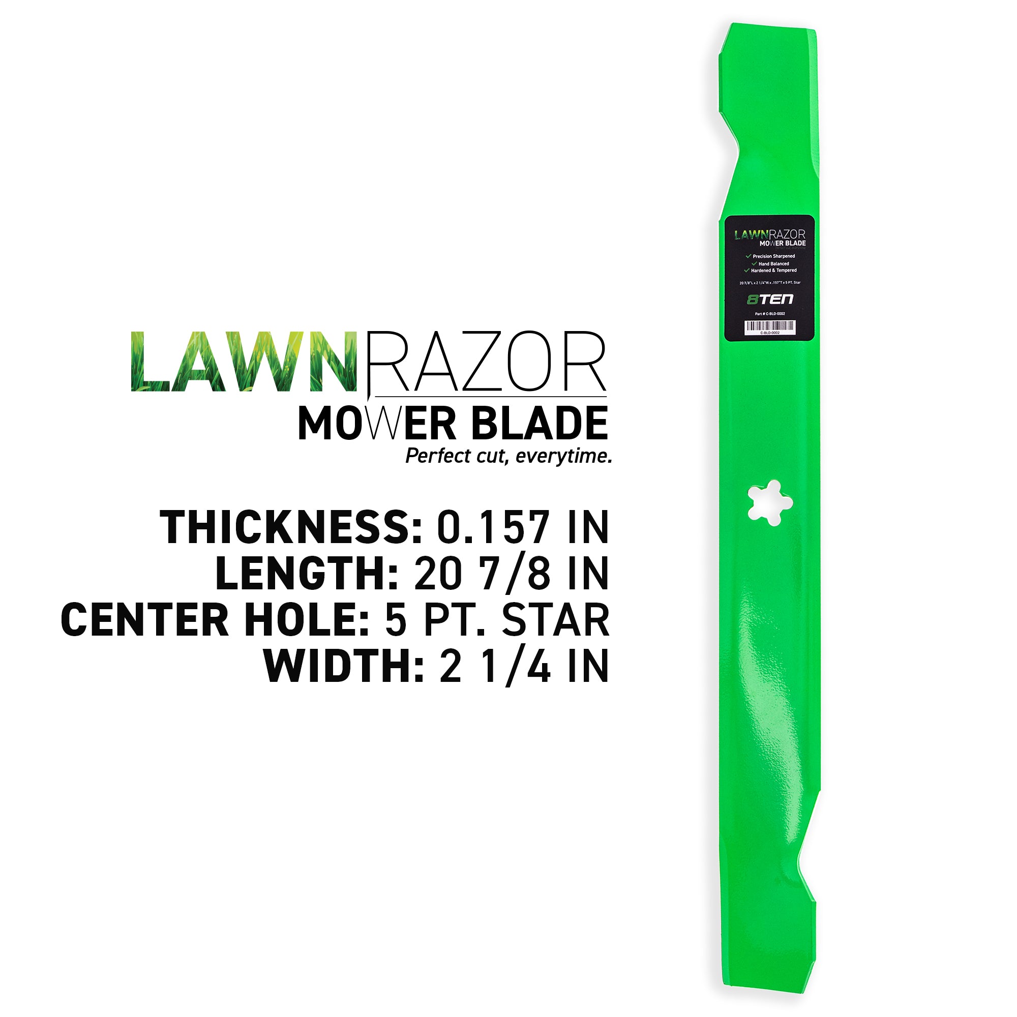 8TEN LawnRAZOR High Lift Blade 2-Pack 134149 138971