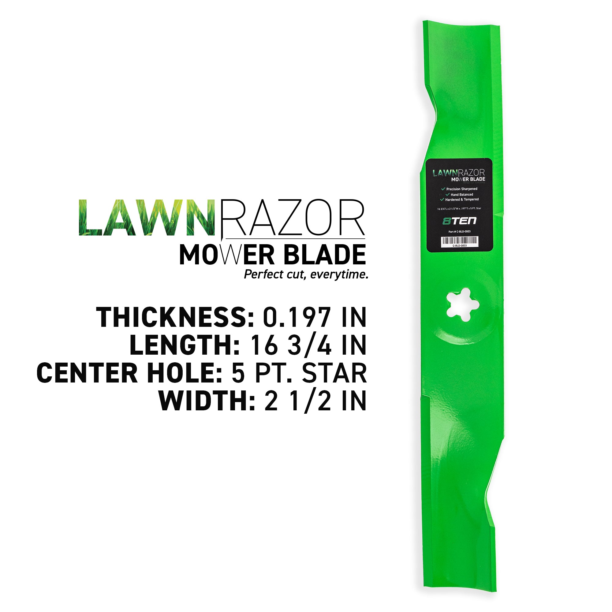8TEN LawnRAZOR Mower Blade Set 3-Pack PP24006 EP-1035