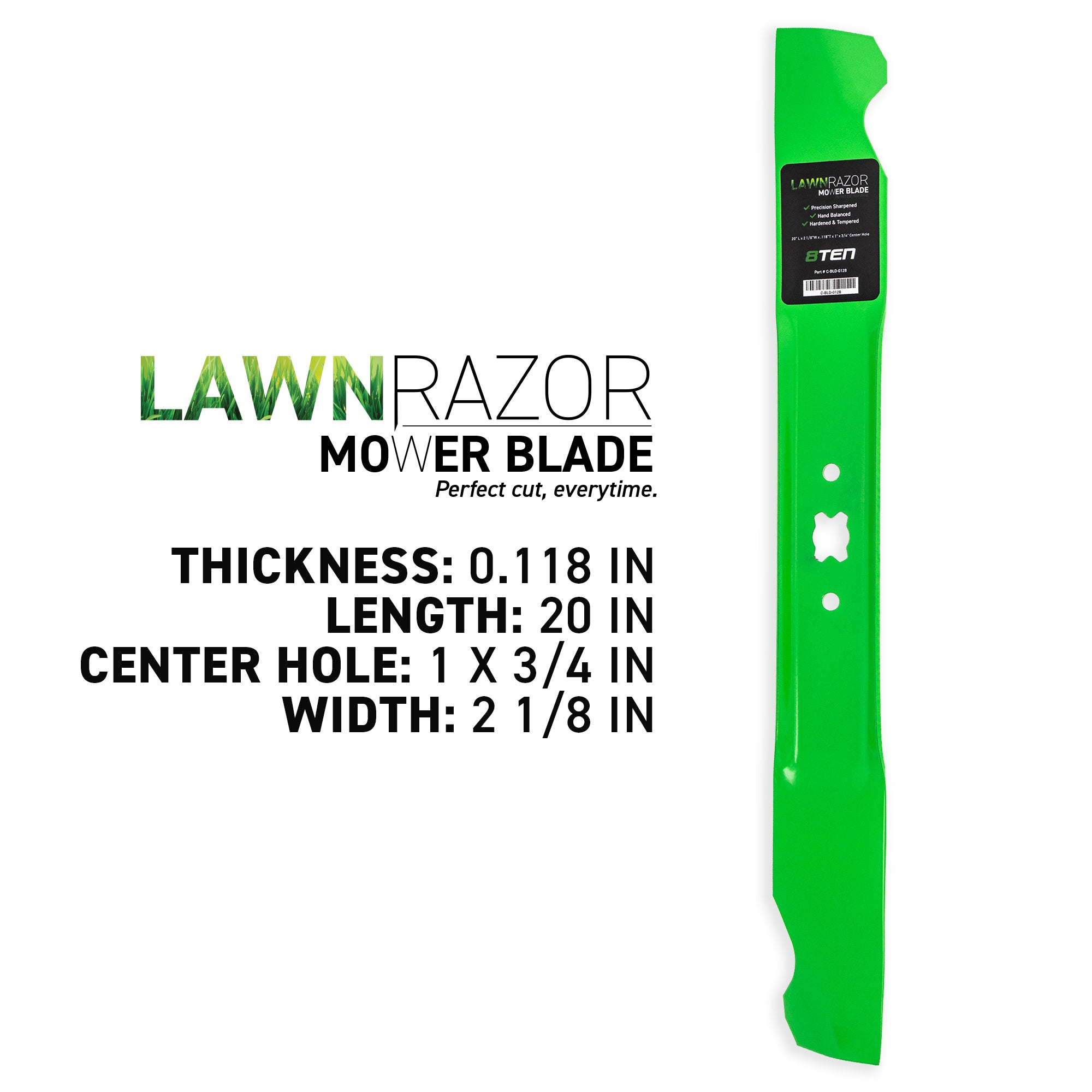 8TEN LawnRAZOR High Lift Blade 3-Pack 942-0640 742-0640