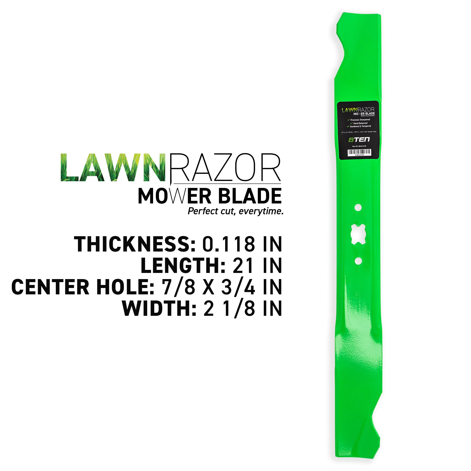 8TEN LawnRAZOR High Lift Blade 3-Pack 742-0741