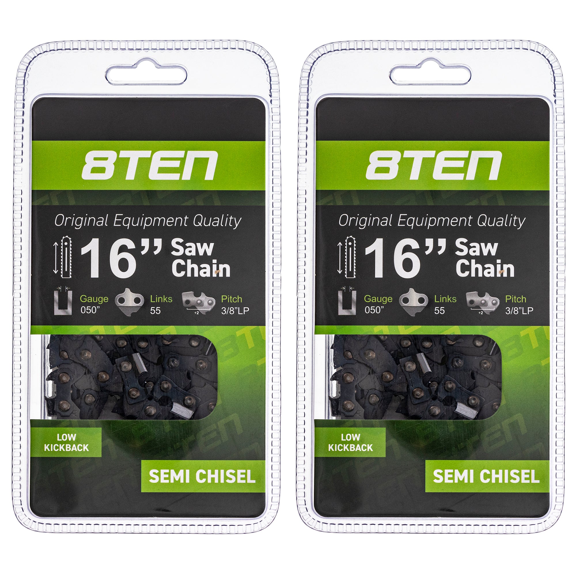 Chainsaw Chain 16 Inch .050 .375 55DL 2-Pack for zOTHER Windsor Stens Oregon Carlton MSE 8TEN 810-CCC2245H