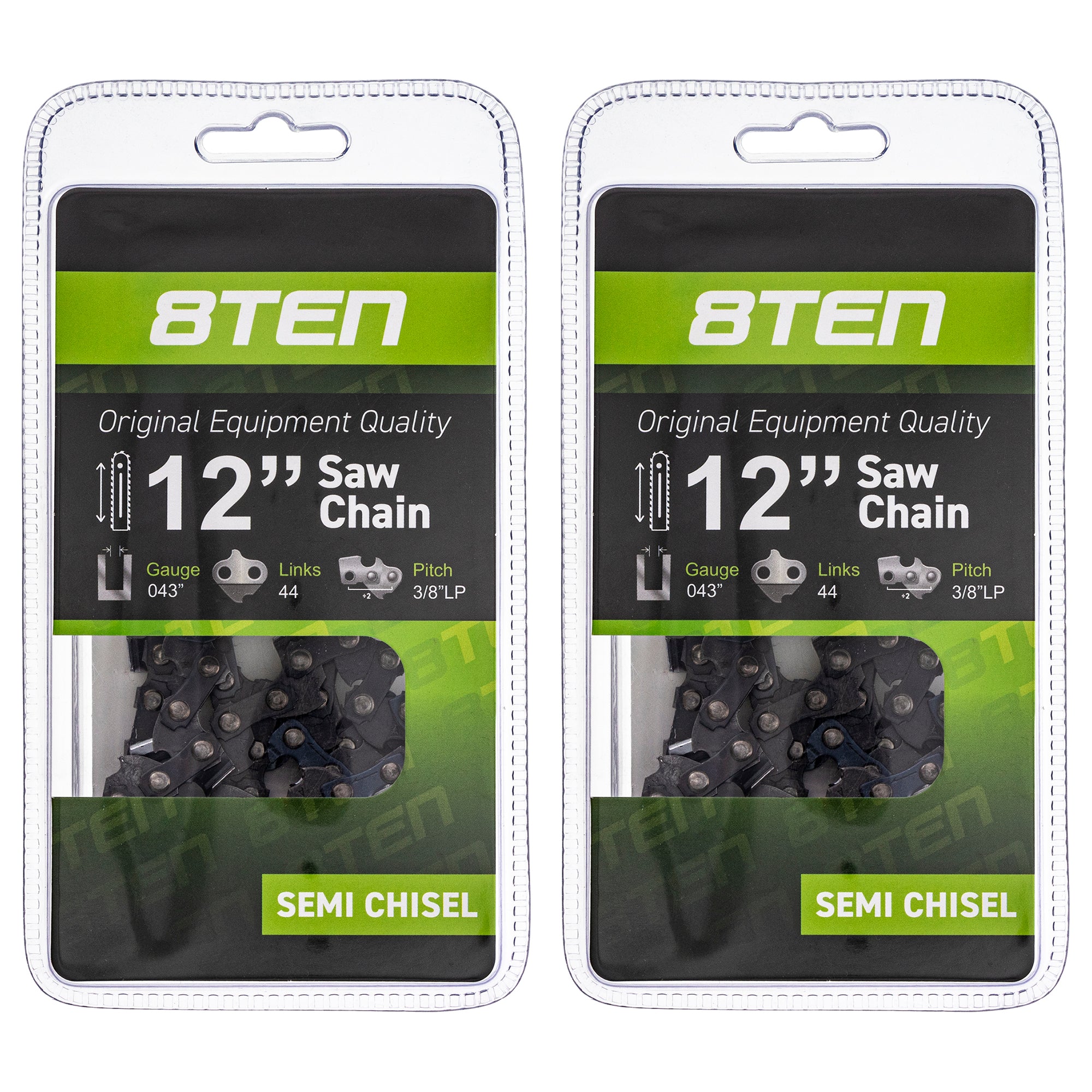 Chainsaw Chain 12 Inch .043 3/8 44DL 2-Pack for zOTHER Stens Oregon Ref. Oregon Carlton 8TEN 810-CCC2248H