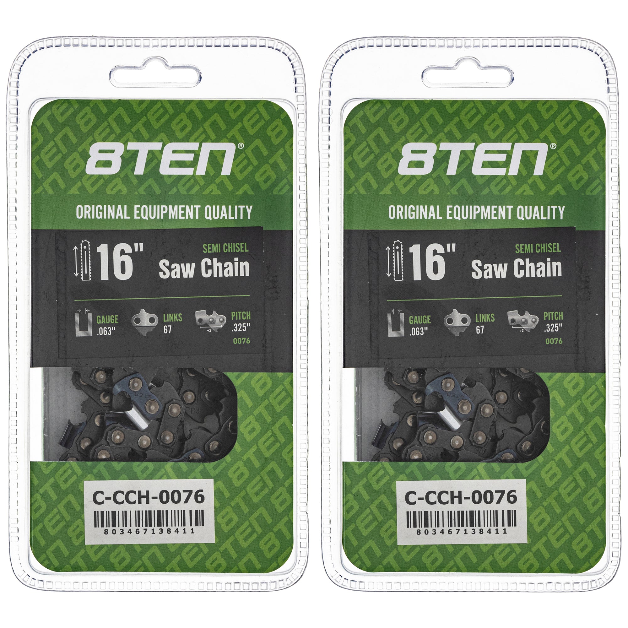 Chainsaw Chain 16 Inch .063 .325 67DL 2-Pack for zOTHER Oregon MS 634 30 040 8TEN 810-CCC2298H