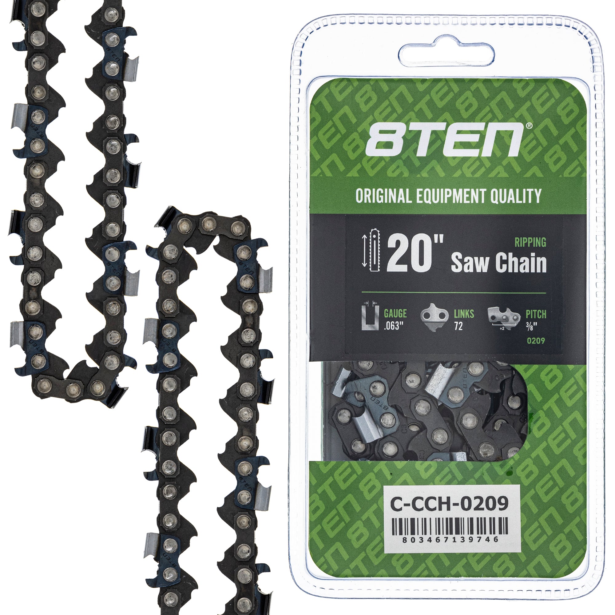 Chainsaw Chain 20 Inch .063 3/8 72DL for zOTHER Oregon PS 8TEN 810-CCC2421H