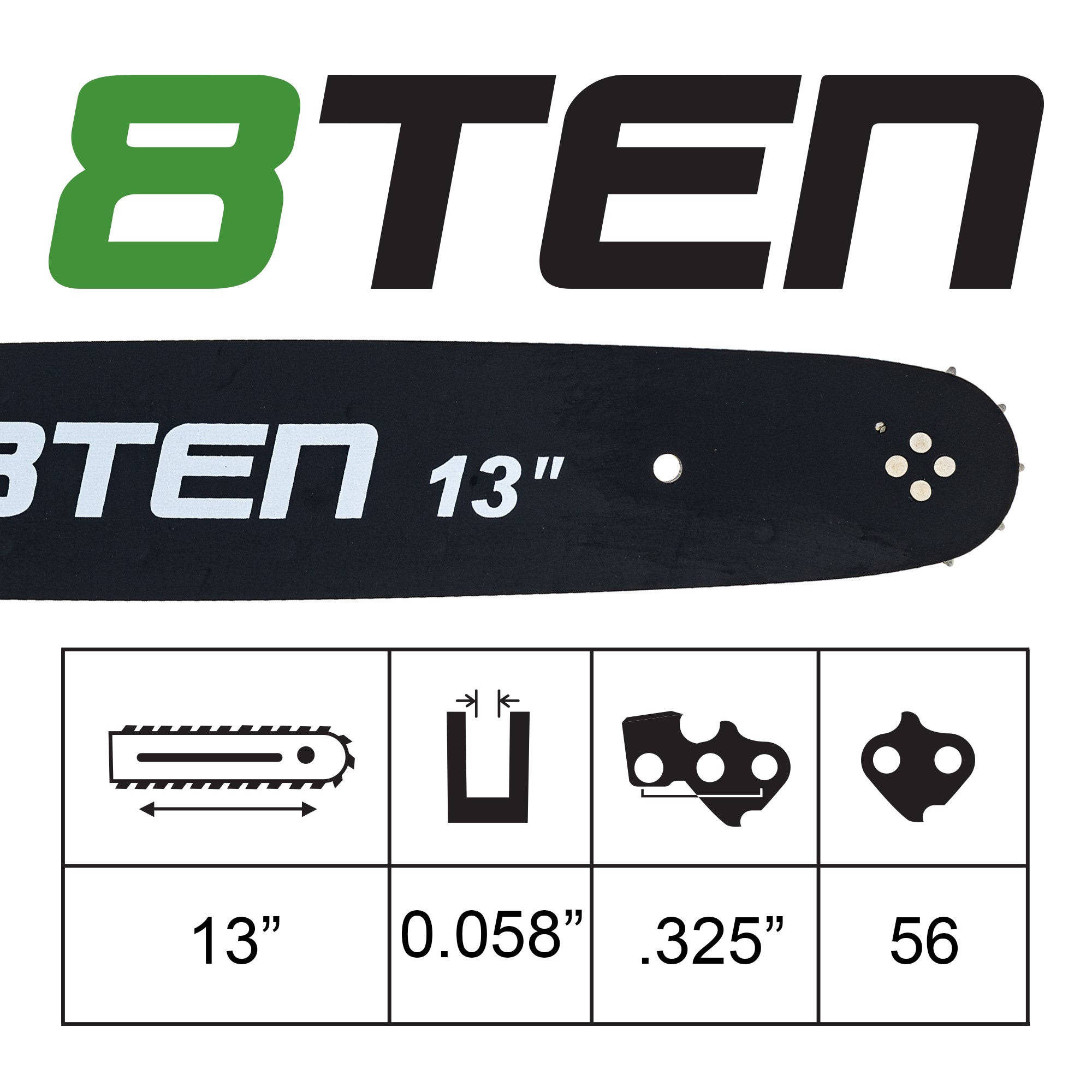 13" Chainsaw Guide Bar .058 .325 56DL Chain for Husqvarna 460 455 55