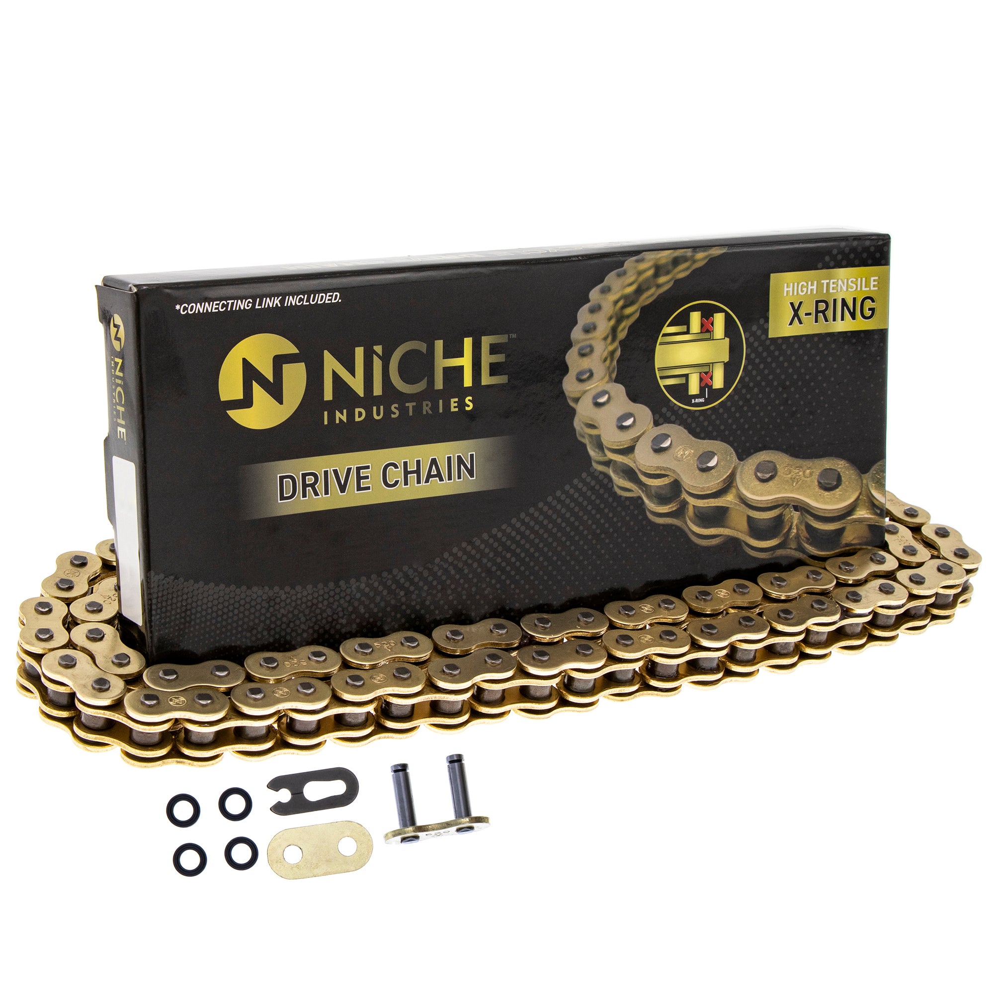 Gold 520 X-Ring Chain 88 Links With Connecting Master Link Motorcycle