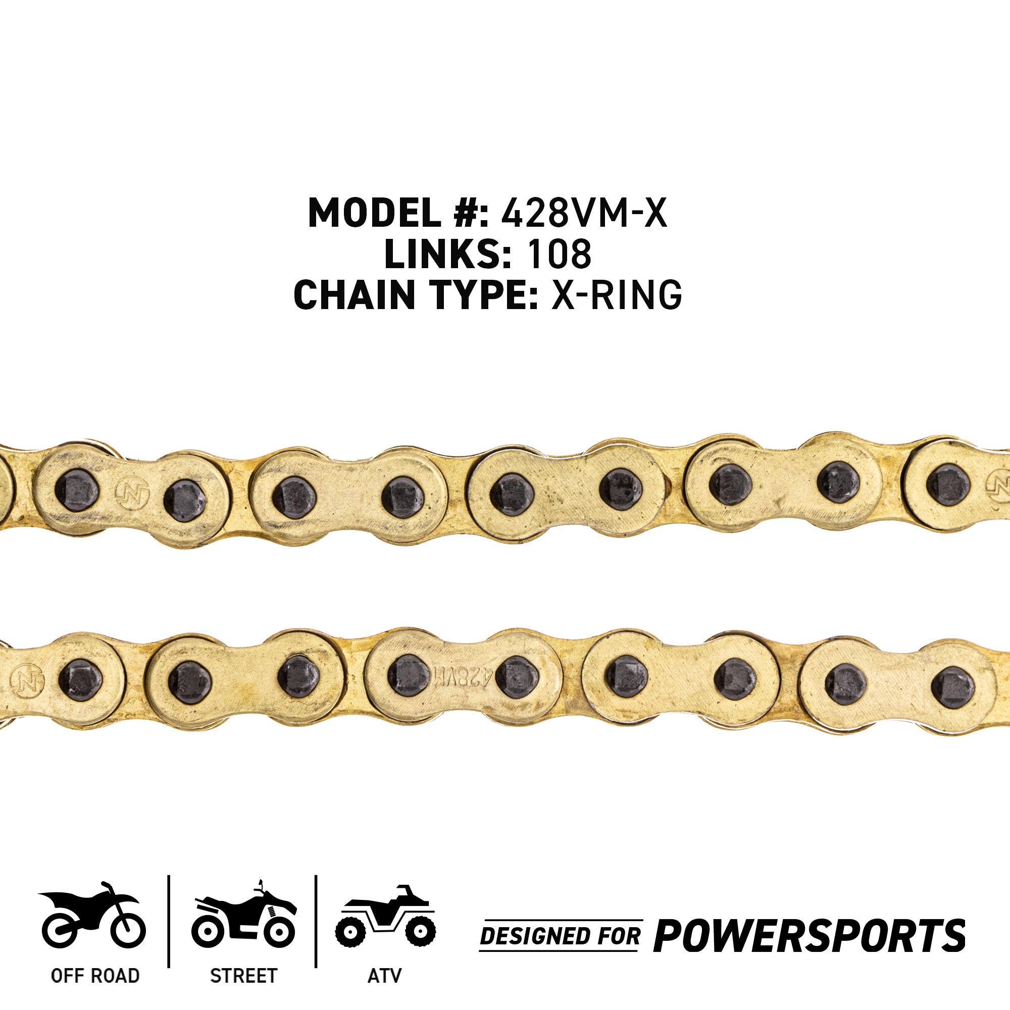 Sprocket Chain Set for Kawasaki KX65 13/46 Tooth 428 0-Ring Front Rear