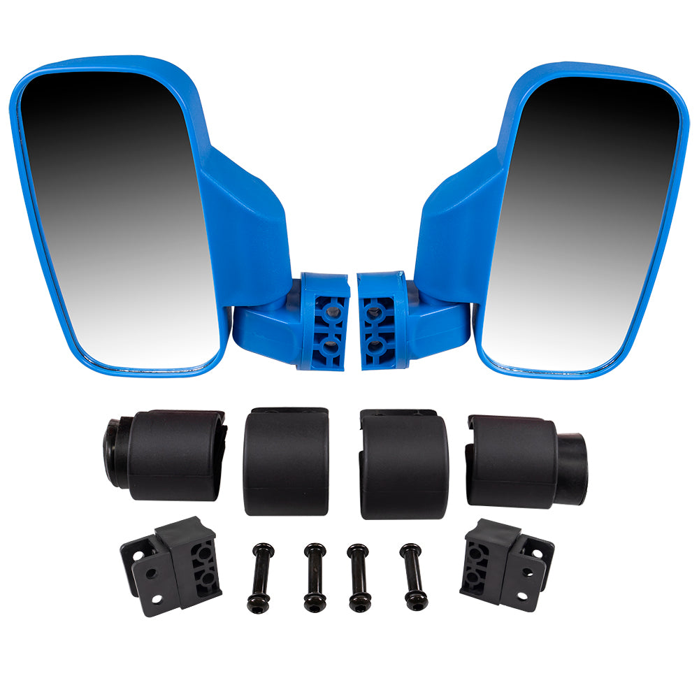 Blue Side View Mirror Pro-Fit Set for Polaris RZR 900 Ranger 570 500