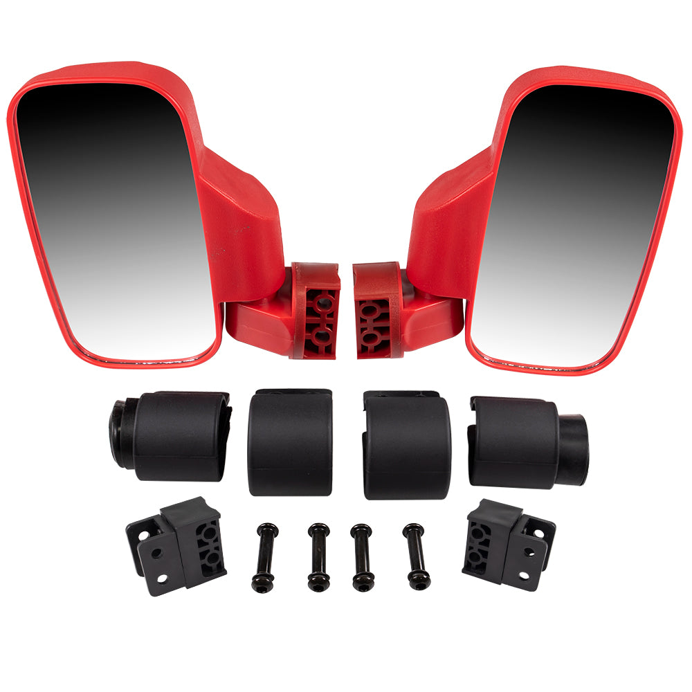 Red Side View Mirror Pro-Fit Set for Polaris RZR 900 Ranger 570 500 XP