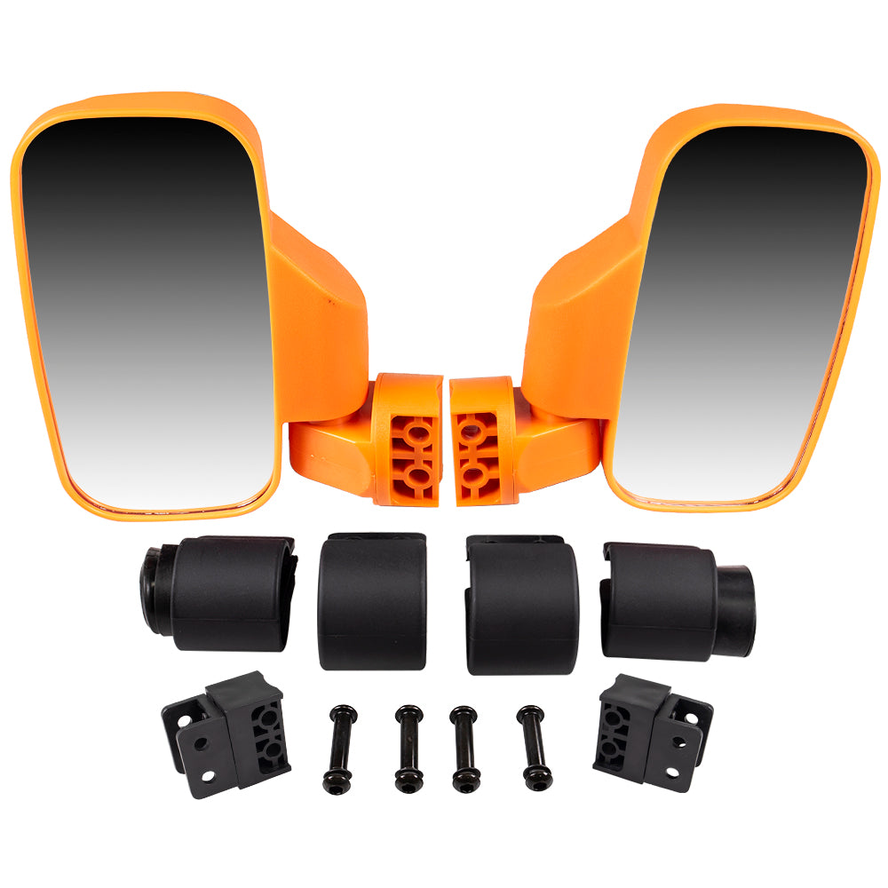 Orange Side View Mirror Pro-Fit Set for Polaris RZR 900 Ranger 570 500