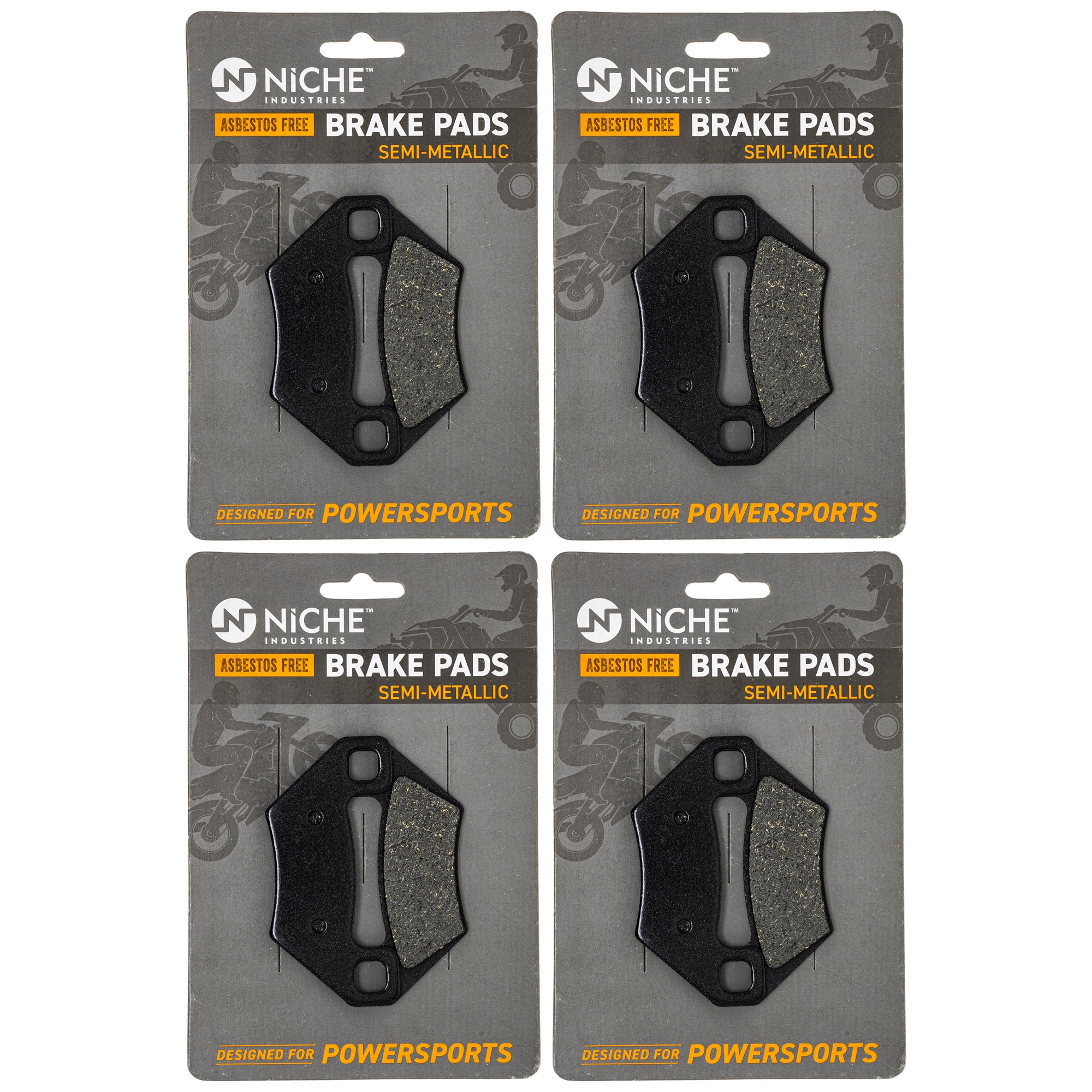 Semi-Metallic Brake Pad Set (Front & Rear) 4-Pack for Arctic Cat Textron Voyager NICHE 519-KPA2254D