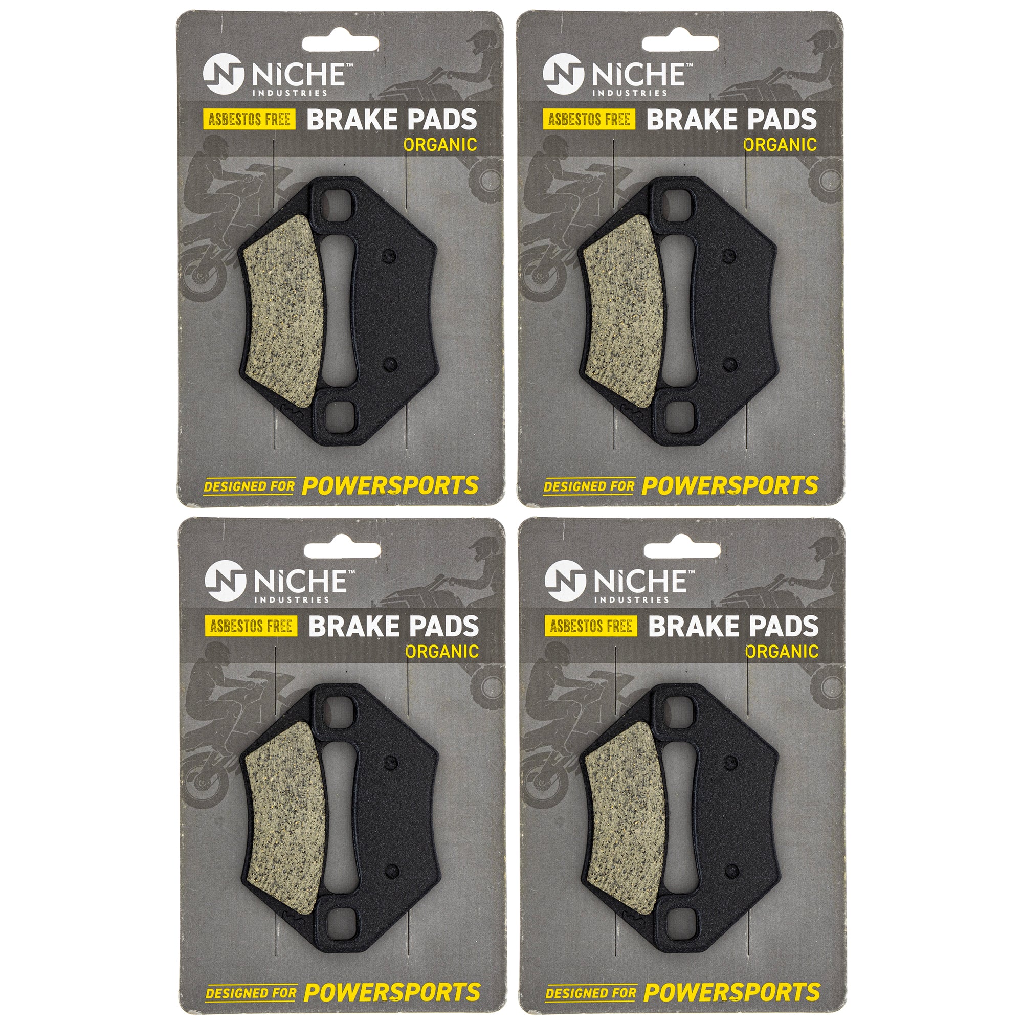 NICHE 519-KPA2205D Brake Pad Set 4-Pack for Polaris Arctic Cat