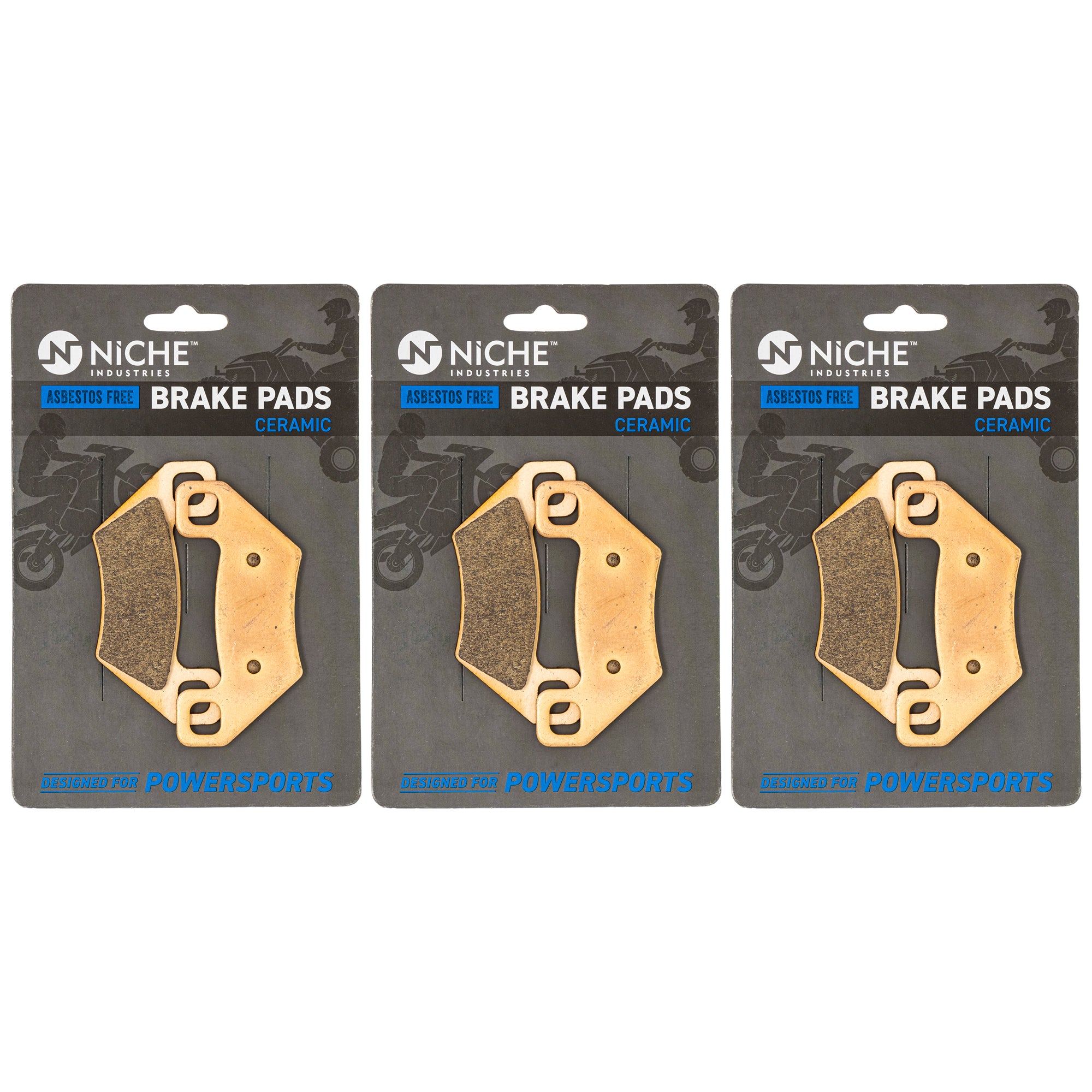 Ceramic Brake Pad Kit 3-Pack for Polaris Arctic Cat Textron Voyager Switchback RMK Pro NICHE 519-KPA2335D