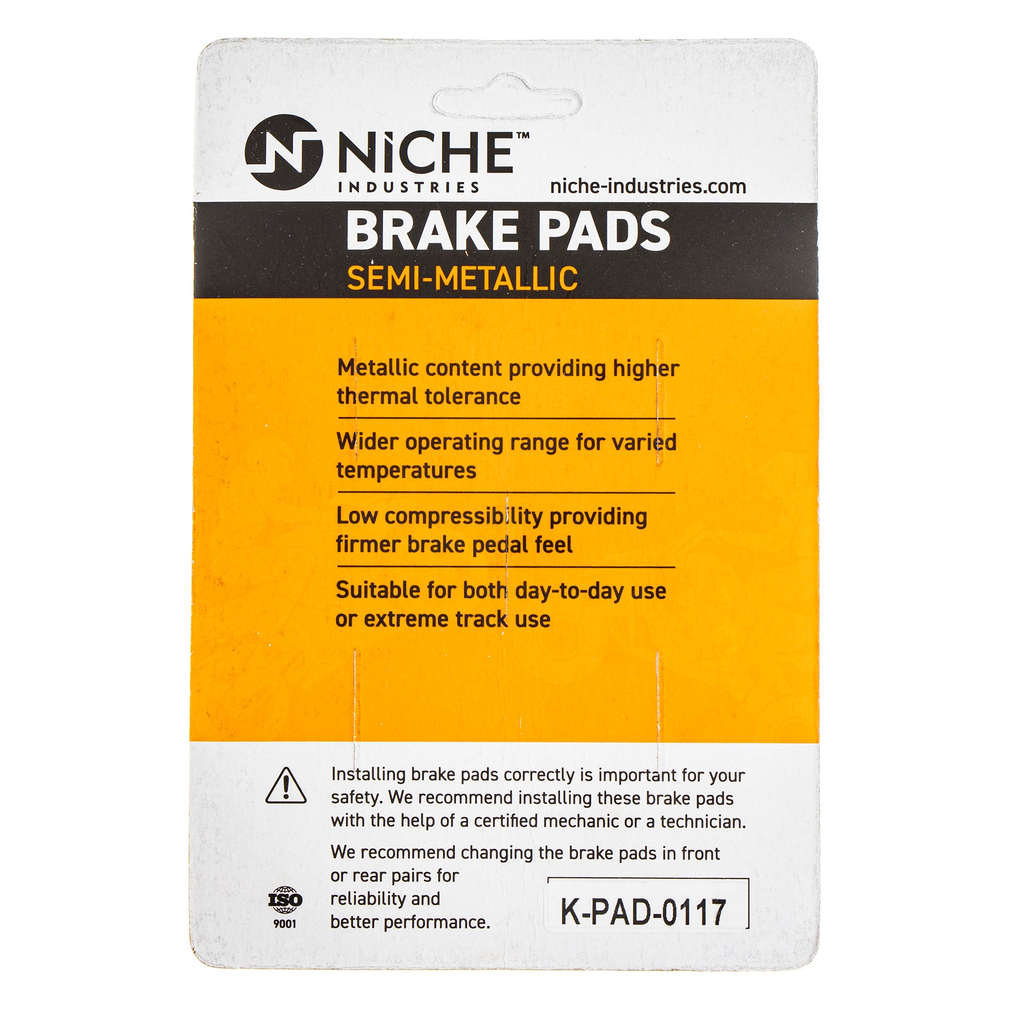 NICHE 519-KPA2339D Semi-Metallic Brake Pads for BRP Can-Am Ski-Doo