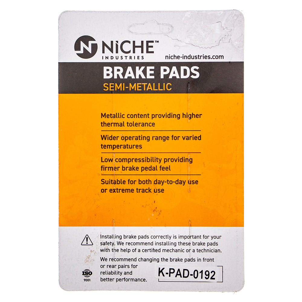 NICHE 519-KPA2314D Semi-Metallic Brake Pads for zOTHER Honda XR600R