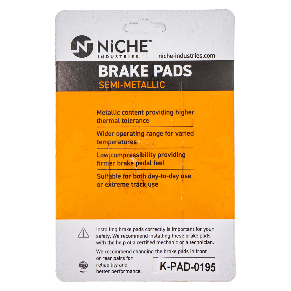 NICHE 519-KPA2317D Brake Pad Set 4-Pack for Yamaha Venture Phazer