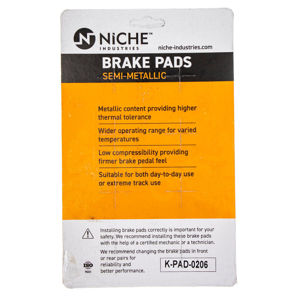 NICHE 519-KPA2428D Brake Pad Set 4-Pack for zOTHER Polaris Harley