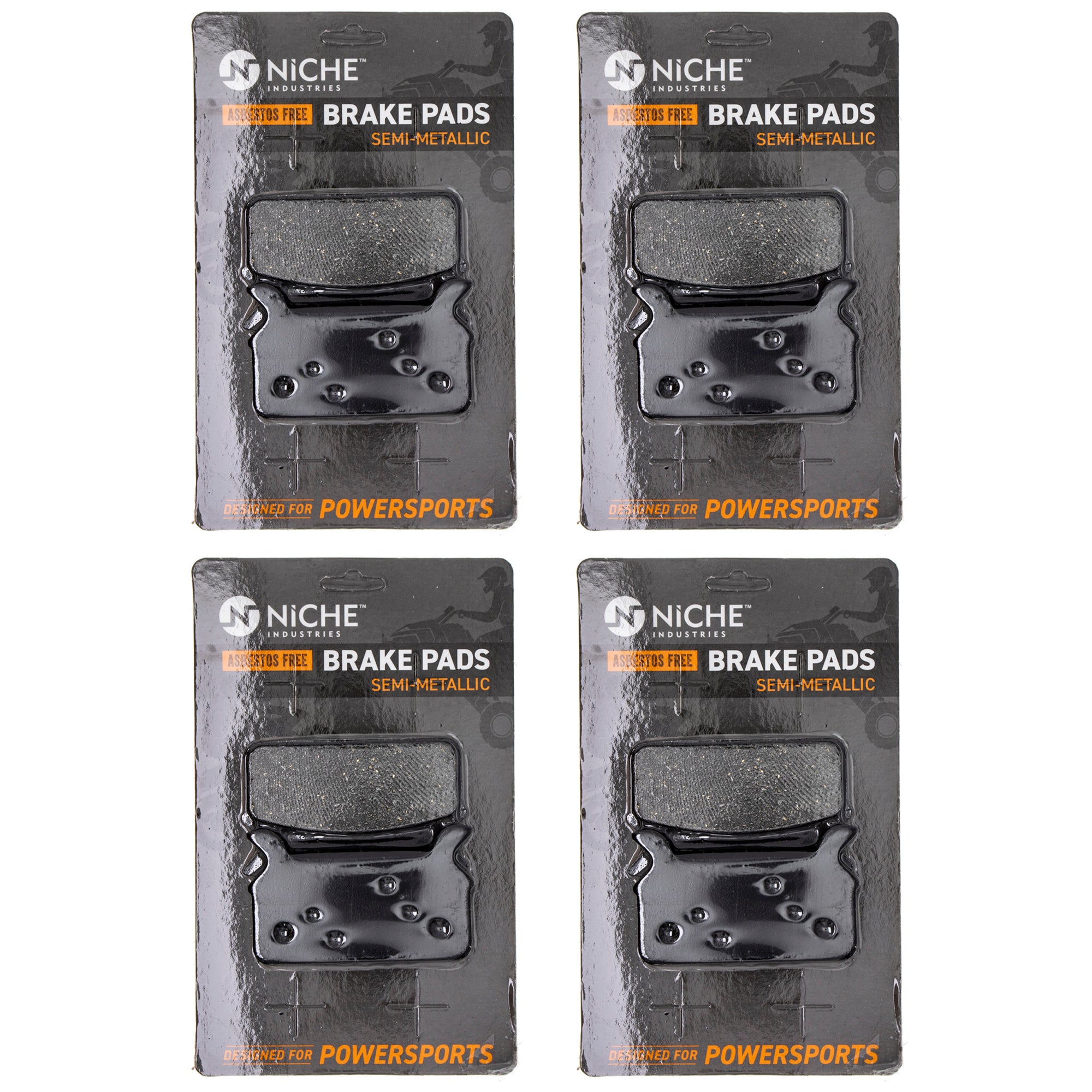 Rear Brake Pads Kit Semi-Metallic 4-Pack for Harley Davidson XCR XCF XC WideTrak 43957-86F NICHE 519-KPA2428D