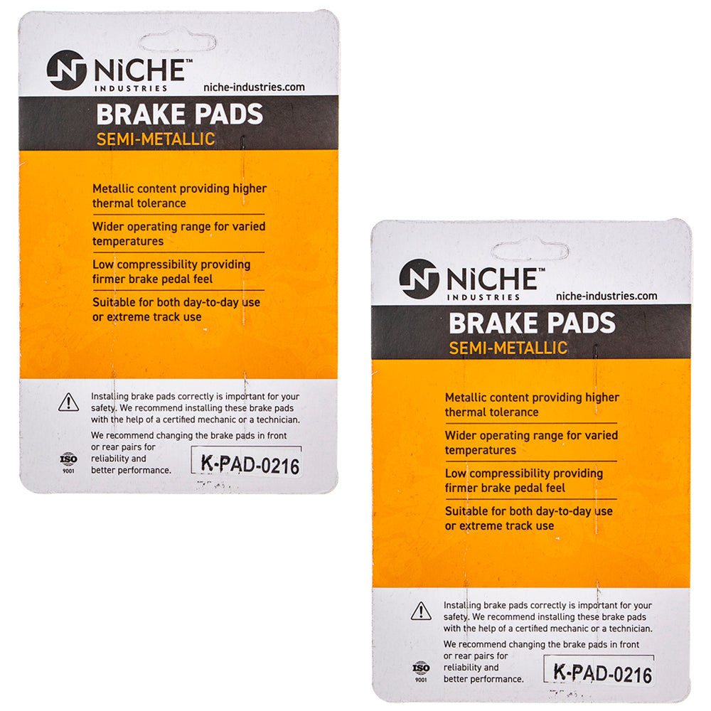 NICHE 519-KPA2438D Semi-Metallic Brake Pads 2-Pack for Triumph Tiger