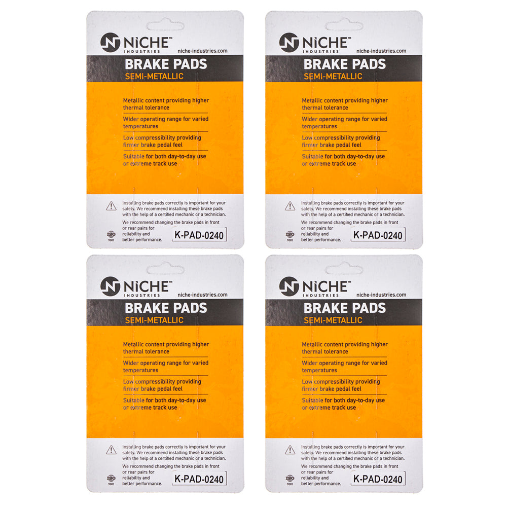 NICHE 519-KPA2462D Brake Pad Set 4-Pack for KTM 65 60 46013016000