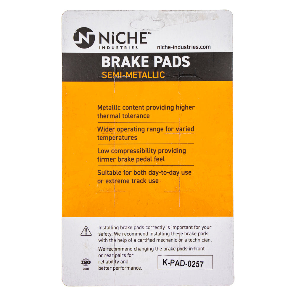 NICHE 519-KPA2479D Semi-Metallic Brake Pads for Harley Davidson Tri