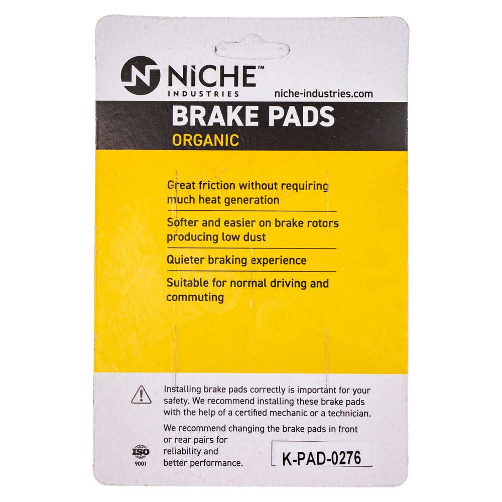 NICHE 519-KPA2498D Front Organic Brake Pad Set for zOTHER Honda