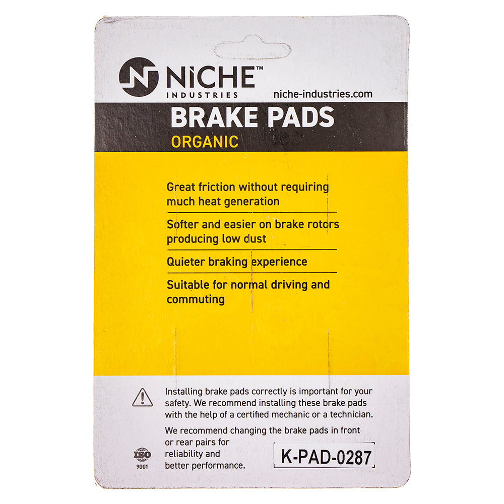 NICHE 519-KPA2409D Front Organic Brake Pad Set for zOTHER Honda