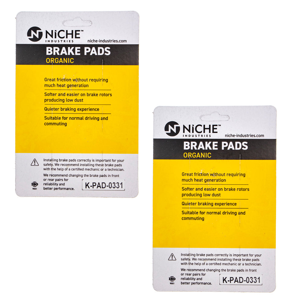 NICHE 519-KPA2553D Organic Brake Pad Set 2-Pack for Triumph Tiger