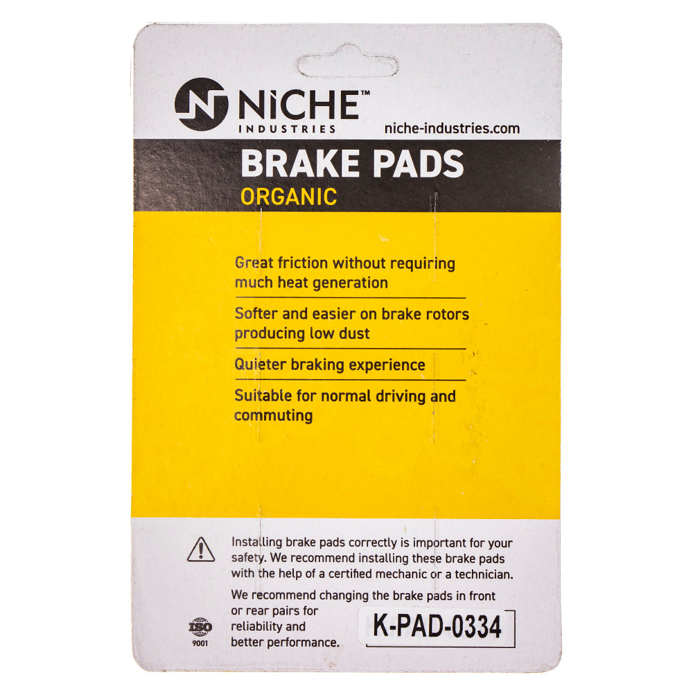 NICHE 519-KPA2556D Rear Organic Brake Pad Set for Kawasaki ZRX1200R