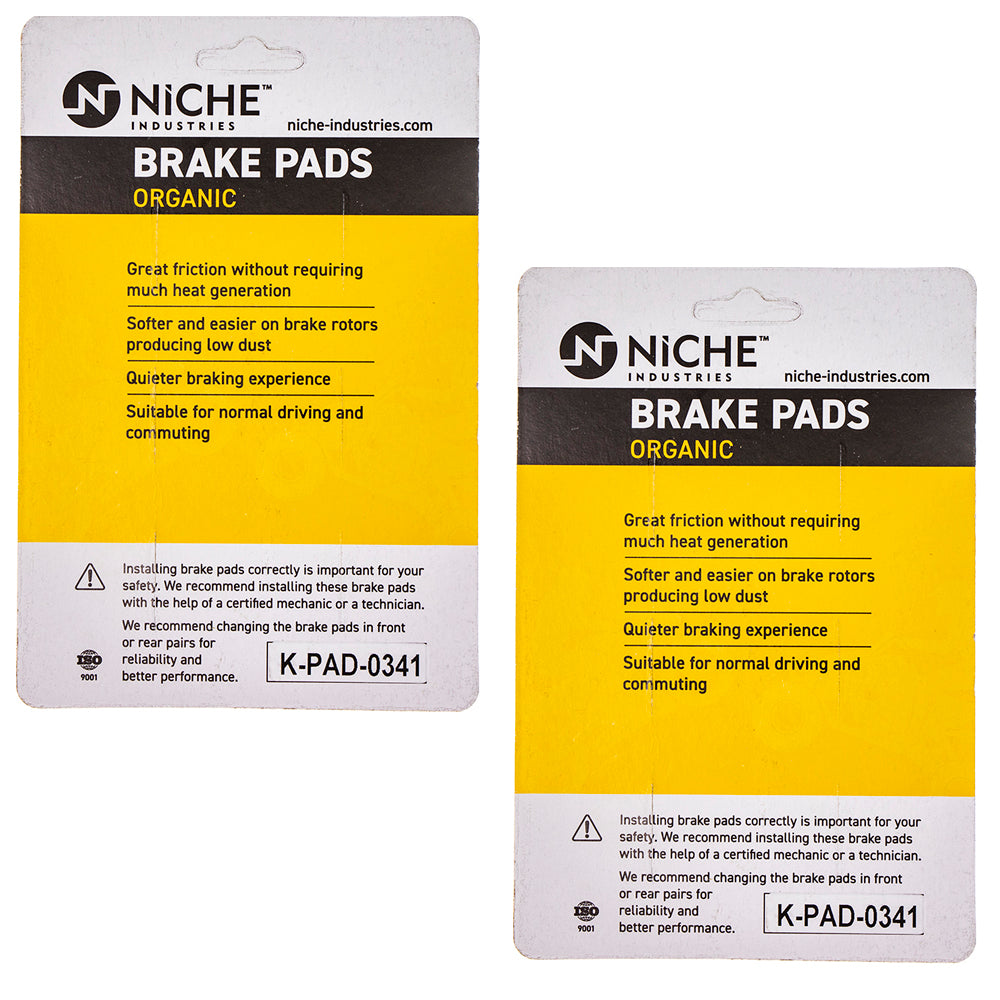 NICHE 519-KPA2563D Rear Organic Brake Pad Set 2-Pack for zOTHER BMW