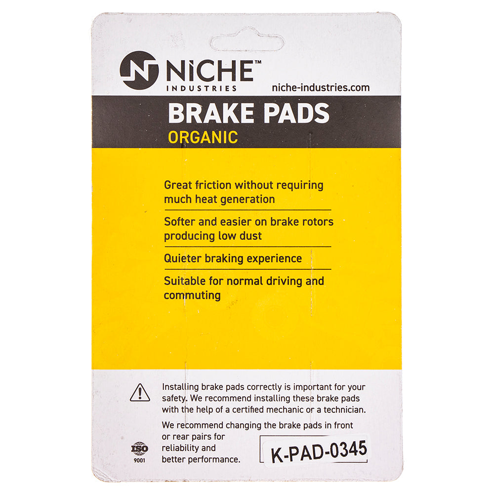 NICHE 519-KPA2567D Rear Organic Brake Pad Set for Suzuki Honda GW250