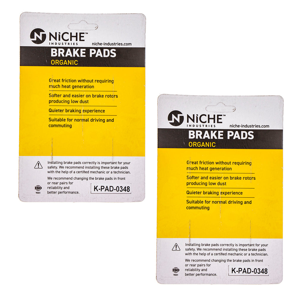 NICHE 519-KPA2560D Rear Organic Brake Pad Set 2-Pack for Suzuki