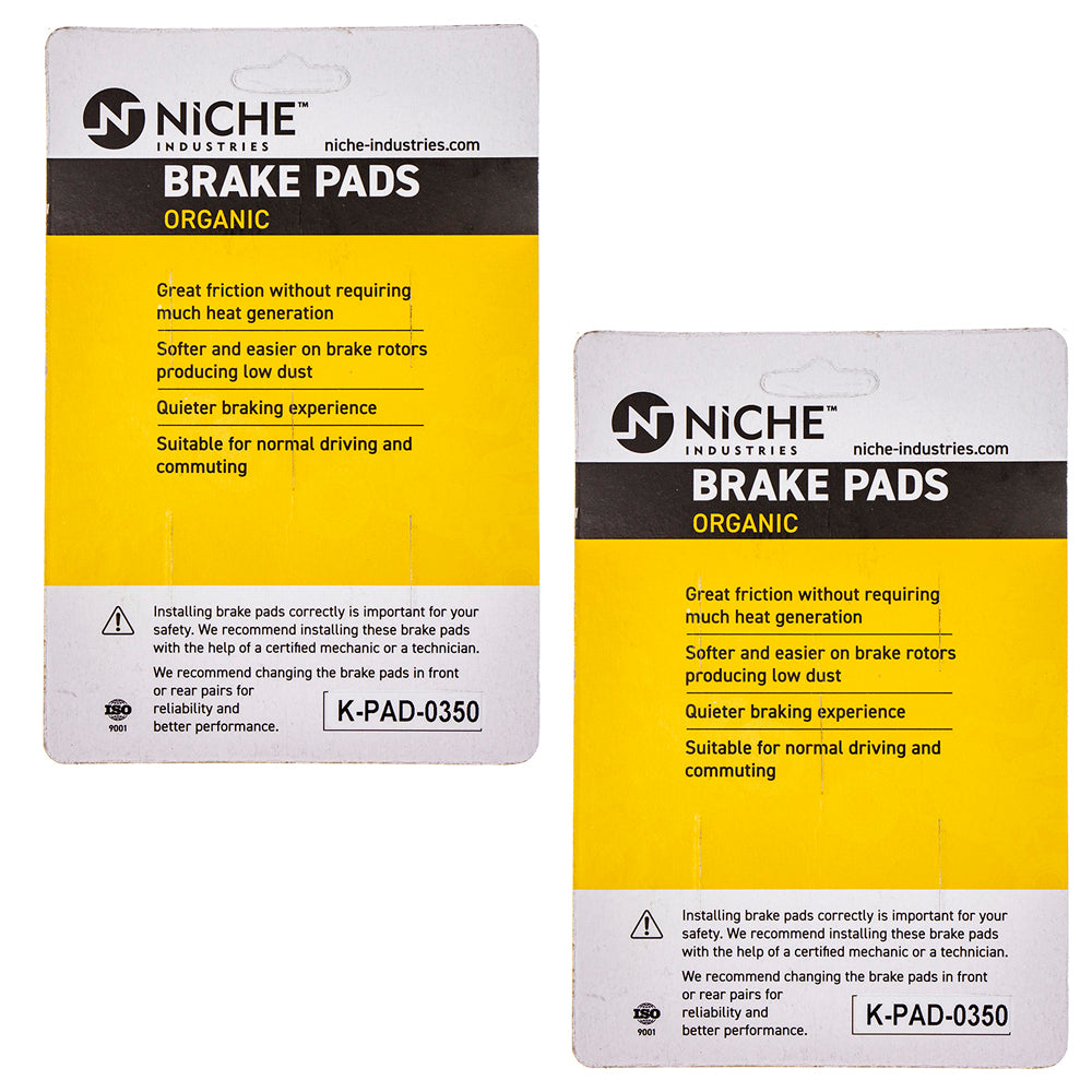 NICHE 519-KPA2572D Rear Organic Brake Pad Set 2-Pack for zOTHER BMW