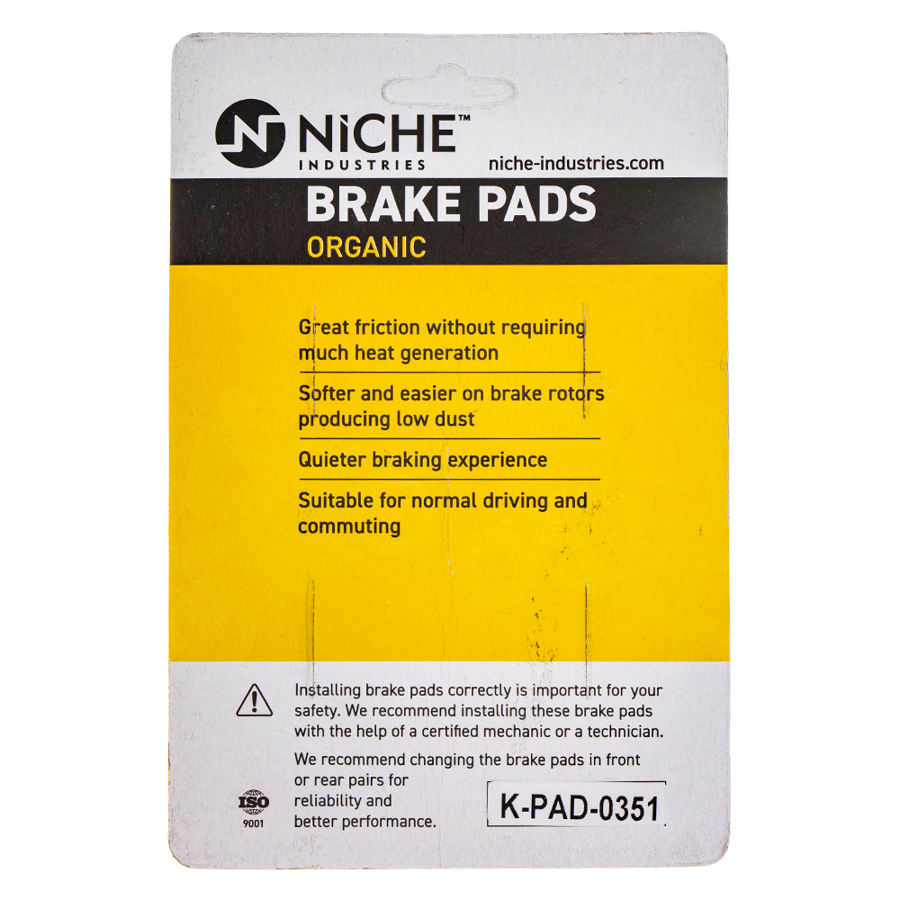 NICHE 519-KPA2573D Rear Organic Brake Pad Set for zOTHER Yamaha