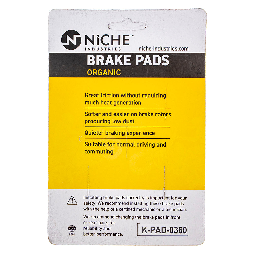 NICHE 519-KPA2582D Rear Organic Brake Pad Set for zOTHER Honda