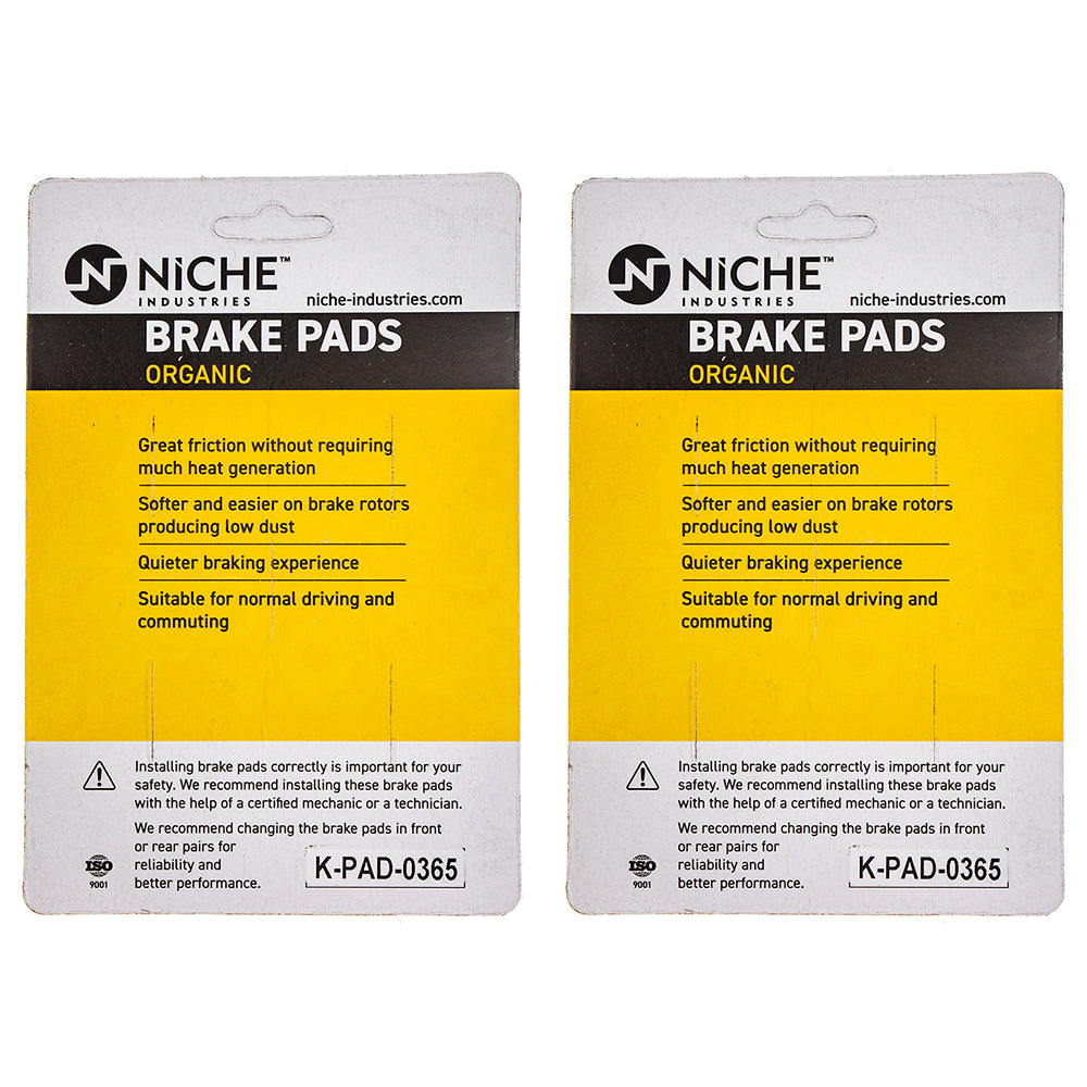 NICHE 519-KPA2587D Front Organic Brake Pad Set 2-Pack for zOTHER