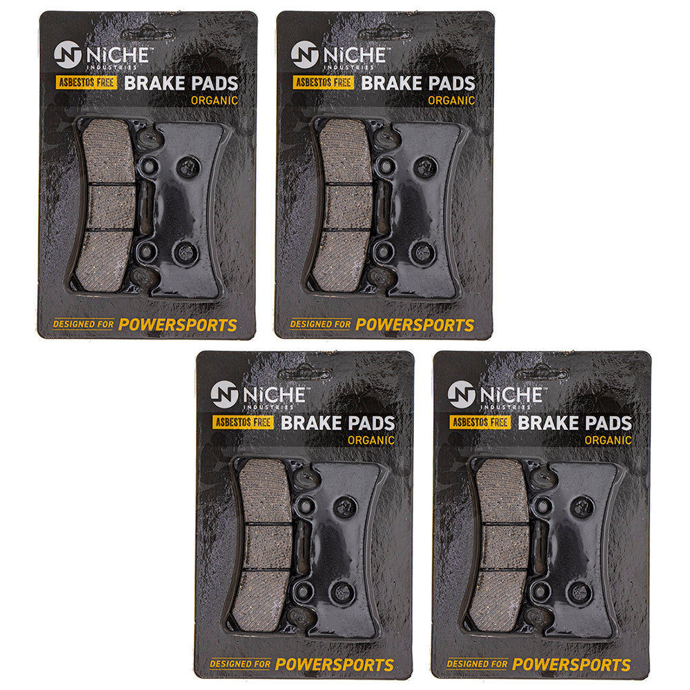 Front Organic Brake Pad Set 4-Pack for zOTHER Yamaha YZF750R FZR1000 4FM-W0045-30-00 NICHE 519-KPA2587D