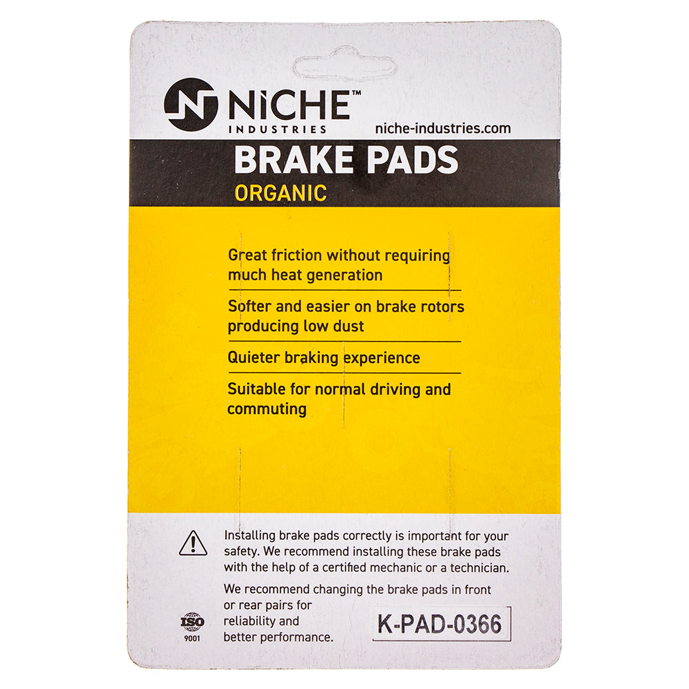 NICHE 519-KPA2588D Front Organic Brake Pad Set for Yamaha YZF