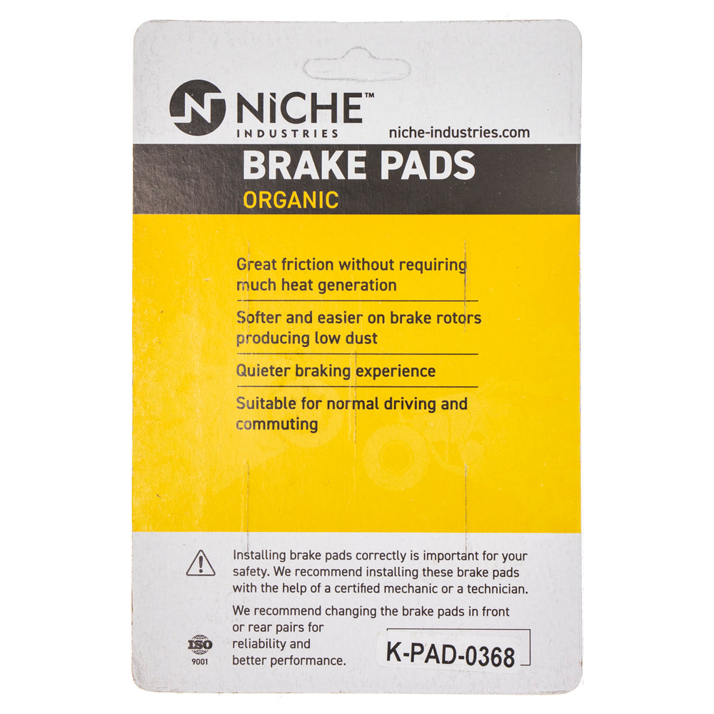 NICHE 519-KPA2580D Rear Organic Brake Pad Set for Yamaha YZF