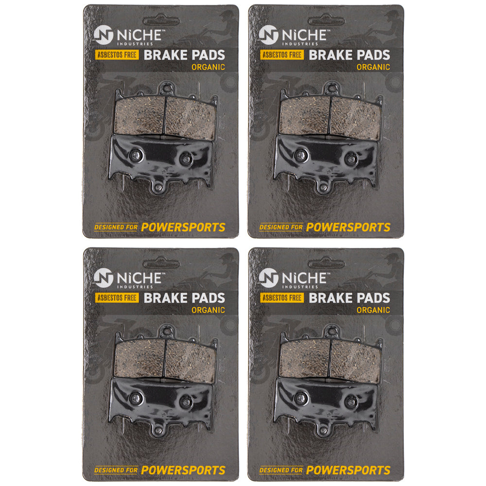 Front Organic Brake Pad Set 4-Pack for zOTHER BMW K1600GTL K1600GT K1600B 34117728945 NICHE 519-KPA2592D