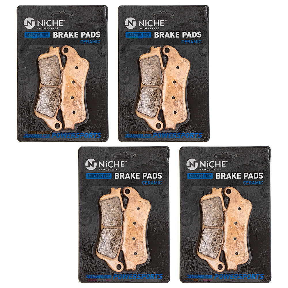 Front & Rear Ceramic Brake Pad Set 4-Pack for zOTHER Victory Polaris Honda Valkyrie ST1100 NICHE 519-KPA2504D