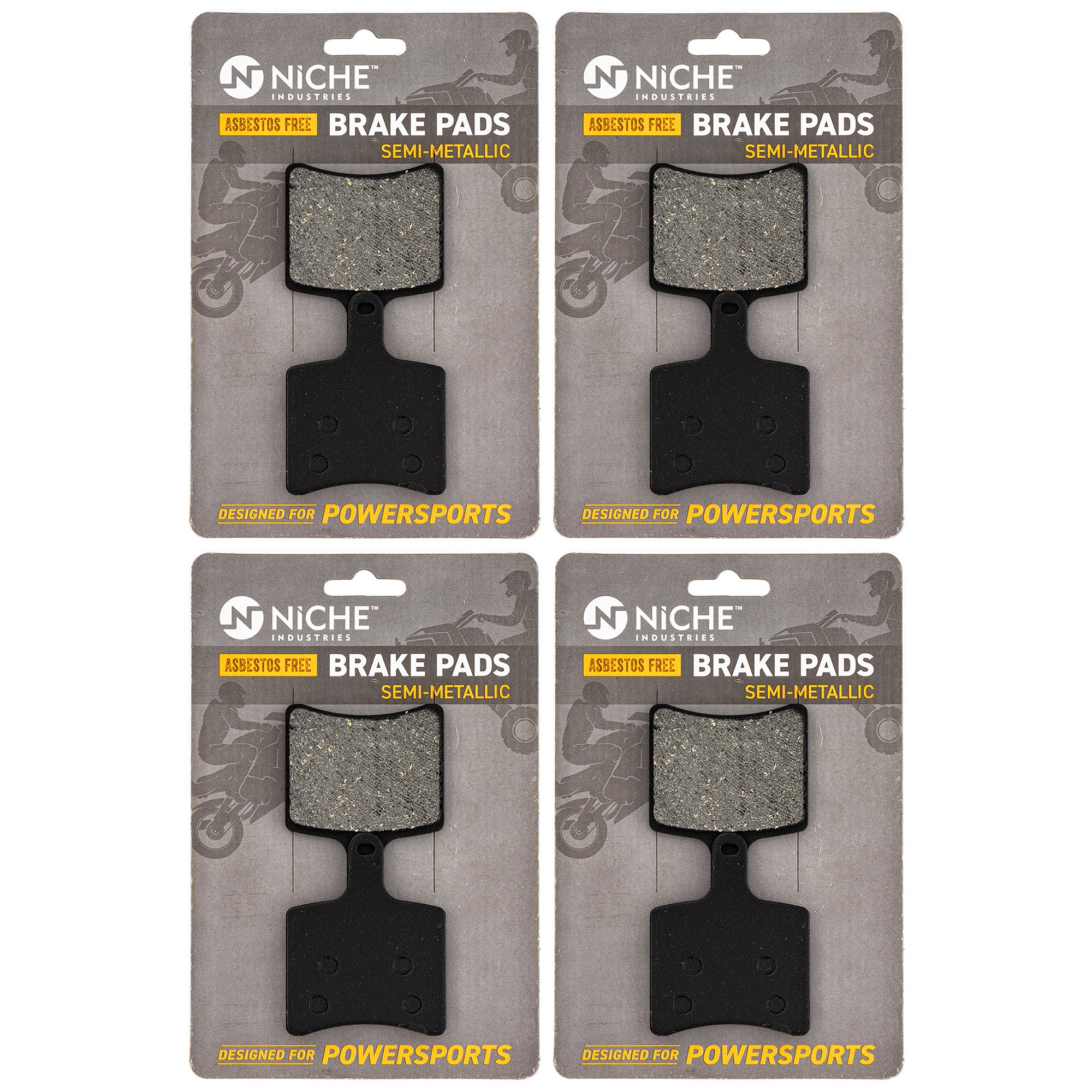 Rear Semi-Metallic Brake Pad Set 4-Pack for Arctic Cat Textron Cat 3602-061 NICHE 519-KPA2514D