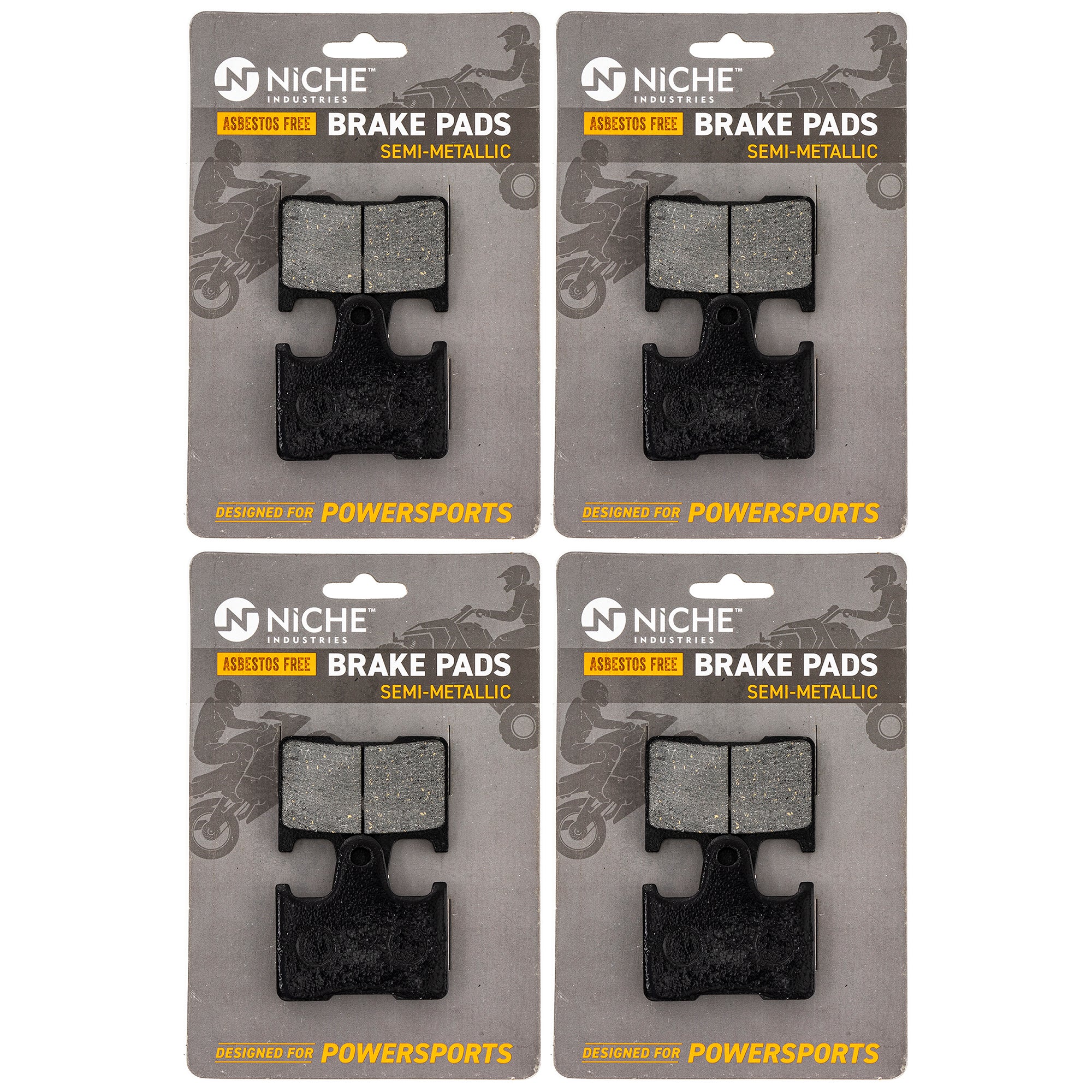 Rear Semi-Metallic Brake Pad Set 4-Pack for zOTHER Yamaha VK RX1 RX RS 8FA-W0046-01-00 NICHE 519-KPA2630D